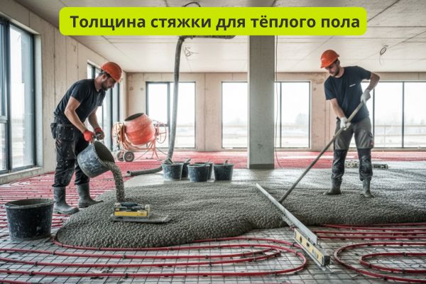 Толщина стяжки для теплого пола фото